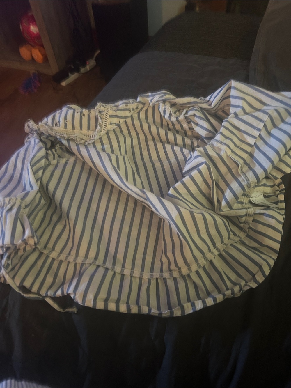 American Eagle Outfitters Girls Blue & White Striped Blouse